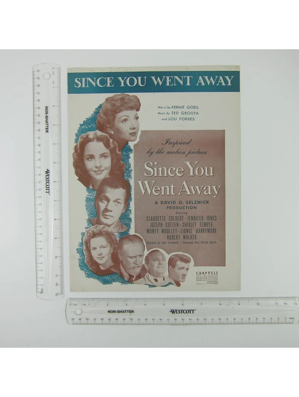 Sheet Music Since You Went Away Shirley Temple Claudette Colbert Vintage 1944